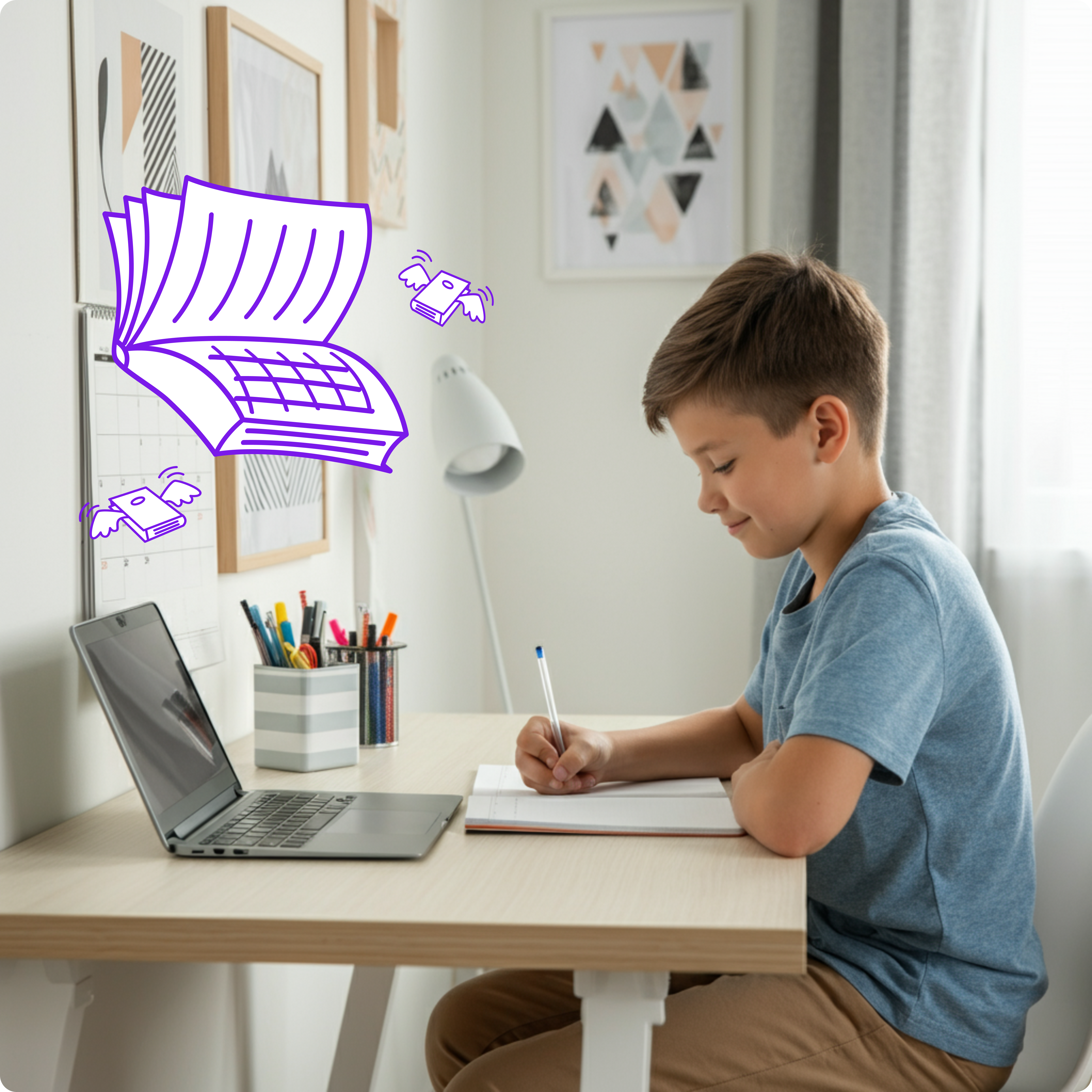 Boy with calendar